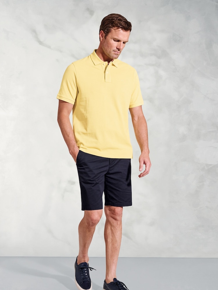 Brook Taverner Yellow Cotton Pique 100% Cotton Polo Shirt - Image 3 of 5