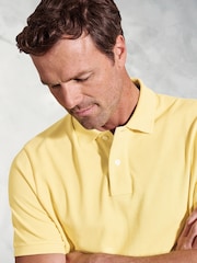 Brook Taverner Yellow Cotton Pique 100% Cotton Polo Shirt - Image 4 of 5
