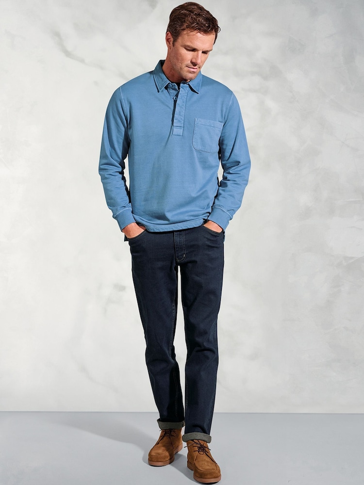 Brook Taverner Garment Dyed 100% Cotton Rugby Shirt - Image 2 of 3