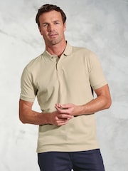 Brook Taverner 100% Cotton Brick Stitch Jacquard Polo Shirt - صورة 1 من 4