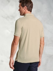 Brook Taverner 100% Cotton Brick Stitch Jacquard Polo Shirt - صورة 2 من 4