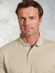 Brook Taverner 100% Cotton Brick Stitch Jacquard Polo Shirt - صورة 4 من 4