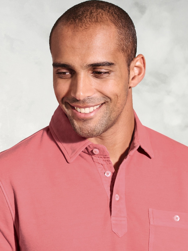 Brook Taverner Garment Dye Pique 100% Cotton Polo Shirt - Image 3 of 3