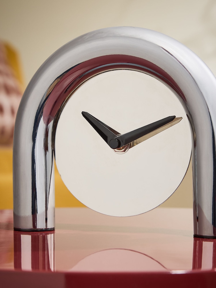 Chrome Mini Mantel Clock - Image 2 of 2