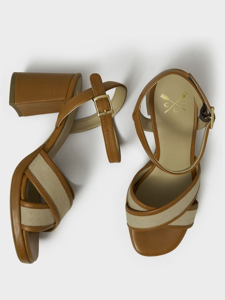 Crew Clothing Natural High Heel Sandals - Image 1 of 4