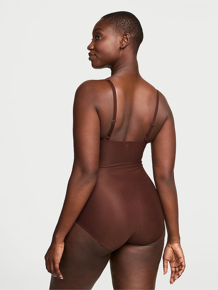 Victoria's Secret Ganache Nude Shaping SheerSmoothing™ Plunge Bodysuit - Image 2 of 3 Victoria's Secret Ganache Nude Shaping SheerSmoothing™ Plunge Bodysuit - Image 2 of 3