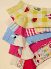 Joules Kids' Rilla Pink Yellow 5 Pack Socks - Image 2 of 3