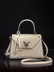 Lipsy Gold Glitter Mini Top Handle Tote Bag - Image 1 of 5