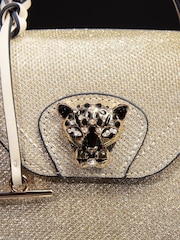 Lipsy Gold Glitter Mini Top Handle Tote Bag - Image 2 of 5