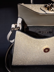 Lipsy Gold Glitter Mini Top Handle Tote Bag - Image 4 of 5