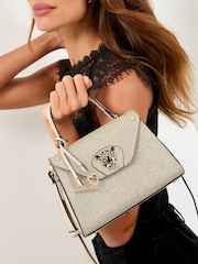 Lipsy Gold Glitter Mini Top Handle Tote Bag - Image 7 of 7