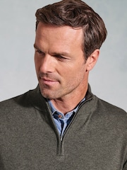 Brook Taverner Green 1/4 Zip Jumper - Image 3 of 3