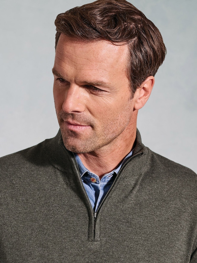 Brook Taverner Green 1/4 Zip Jumper - Image 3 of 3