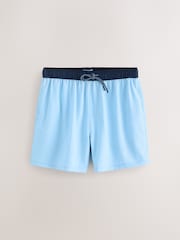 Navy Blue/Light Blue - Contrast Waist Swim Shorts - Imagem 1 de 4