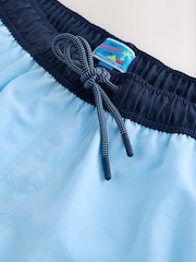 Navy Blue/Light Blue - Contrast Waist Swim Shorts - Imagem 4 de 4