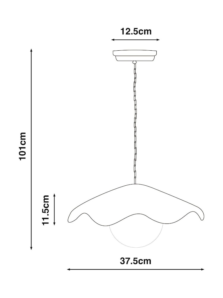 White Elsbeth Pendant Ceiling Light - Image 5 of 5 White Elsbeth Pendant Ceiling Light - Image 5 of 5