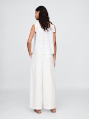 White - Gap High Waisted Pleated Trousers - Image 2 of 8