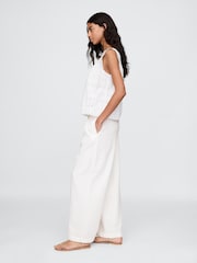 White - Gap High Waisted Pleated Trousers - Image 3 of 8