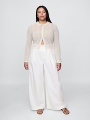 White - Gap High Waisted Pleated Trousers - Image 5 of 8