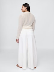 White - Gap High Waisted Pleated Trousers - Image 6 of 8