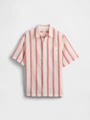 Gap White Stripe Linen-Cotton Relaxed Shirt (4-13yrs) - Image 4 of 5