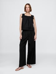 Gap Black High Waisted Pleated Trousers - Image 1 of 8