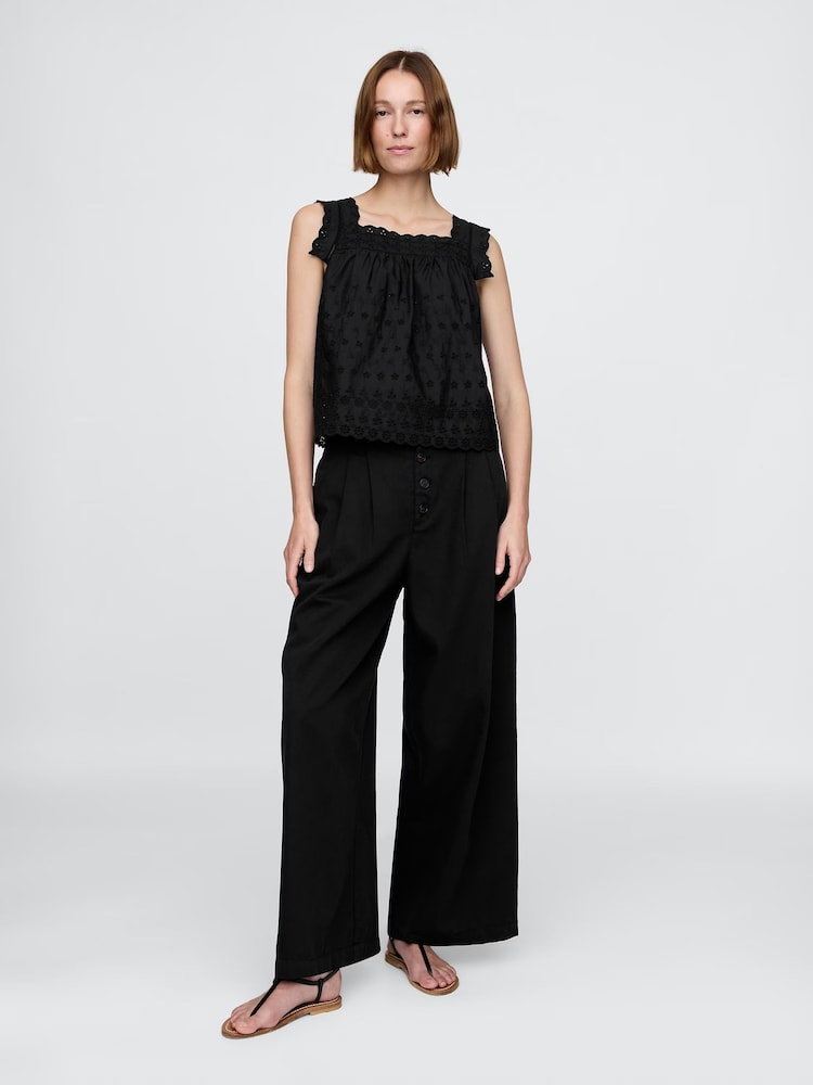 Gap Black High Waisted Pleated Trousers - Image 1 of 8