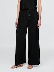 Gap Black High Waisted Pleated Trousers - Image 4 of 8