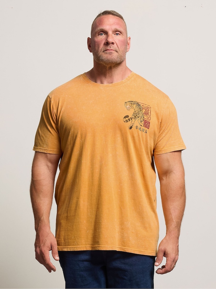 BadRhino Big & Tall 100% Cotton Acid Wash Katori T-Shirt - Imagen 1 de 8