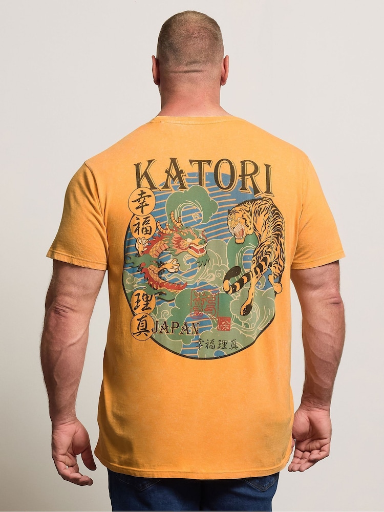 BadRhino Big & Tall 100% Cotton Acid Wash Katori T-Shirt - Imagen 2 de 8
