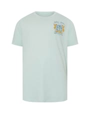 BadRhino Big & Tall Blue 100% Cotton Acid Wash Tiger Print T-Shirt - Image 4 of 5