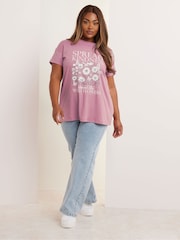 Yours Curve Pink Kindness Placement T-Shirt - Image 2 of 5