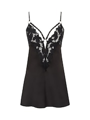 Ann Summers Black Dark Obsession Satin And Lace Chemise - Image 5 of 5