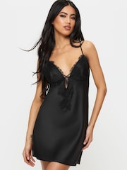 Ann Summers Black Amara Satin Criss Cross Chemise - Image 1 of 5