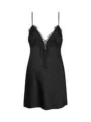 Ann Summers Black Amara Satin Criss Cross Chemise - Image 5 of 5