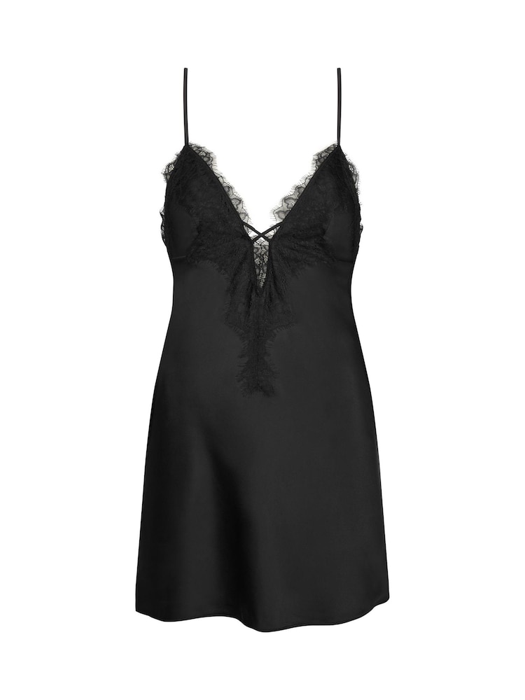 Ann Summers Black Amara Satin Criss Cross Chemise - Image 5 of 5