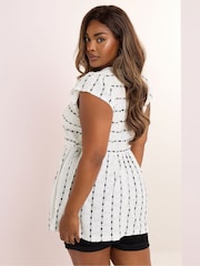 Yours Curve White Cut About Smock Blouse - Image 3 of 5