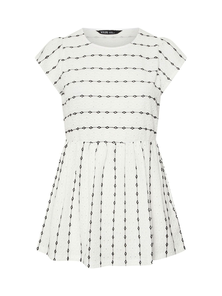 Yours Curve White Cut About Smock Blouse - Image 5 of 5