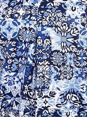 Yours Curve Blue Pleated Front Crepe Top - Image 5 of 5