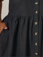 Yours Curve Black Linen Sundress - Image 4 of 5