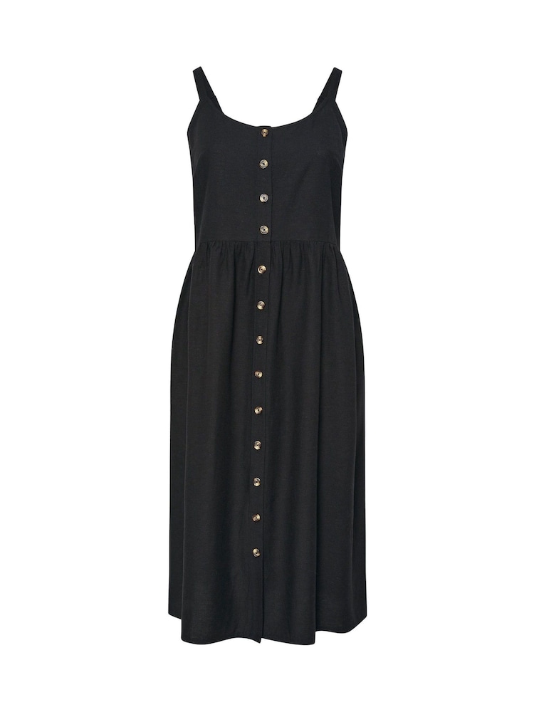 Yours Curve Black Linen Sundress - Image 5 of 5