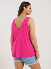Yours Curve Pink Scallop Edge Cami - Image 3 of 5