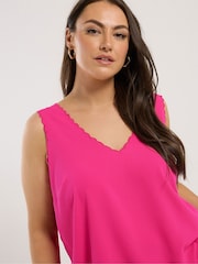 Yours Curve Pink Scallop Edge Cami - Image 4 of 5
