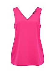 Yours Curve Pink Scallop Edge Cami - Image 5 of 5
