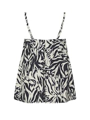 Yours Curve Black Abstract Animal Print Pleated Tankini - Image 7 of 7