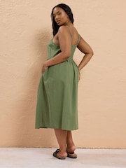 Yours Curve Green Linen Sundress - Image 3 of 5