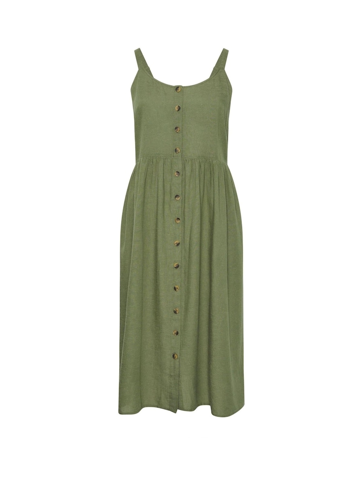 Yours Curve Green Linen Sundress - Image 5 of 5