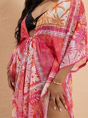 Yours Curve Pink Chiffon Cover-Up - Image 4 of 5