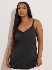 Yours Curve Black Lace Cami - Image 1 of 5