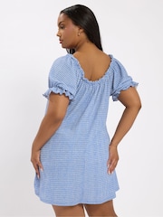 Azul - Yours Curve Frill Neck A-Line Blouse - Imagen 3 de 9